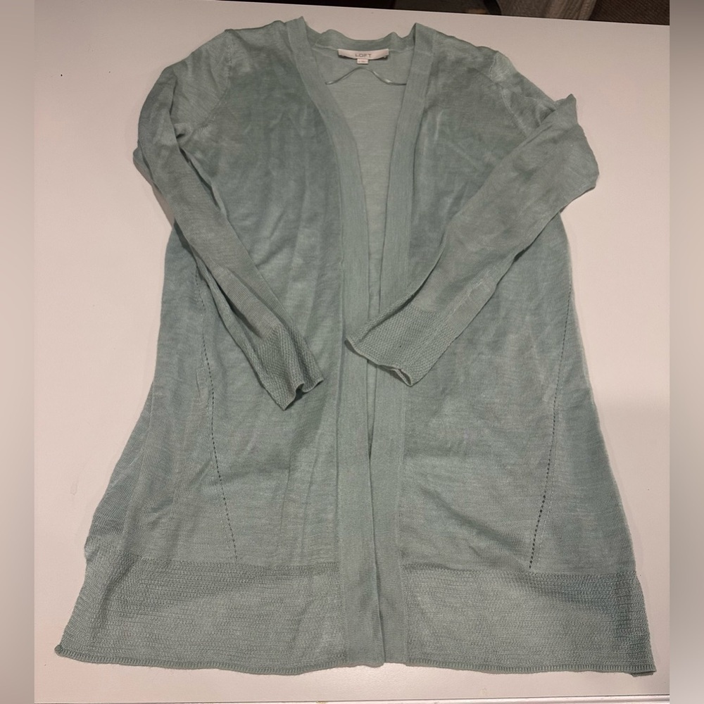 Loft Women's Light Blue Cardigan Sweater Size Medium